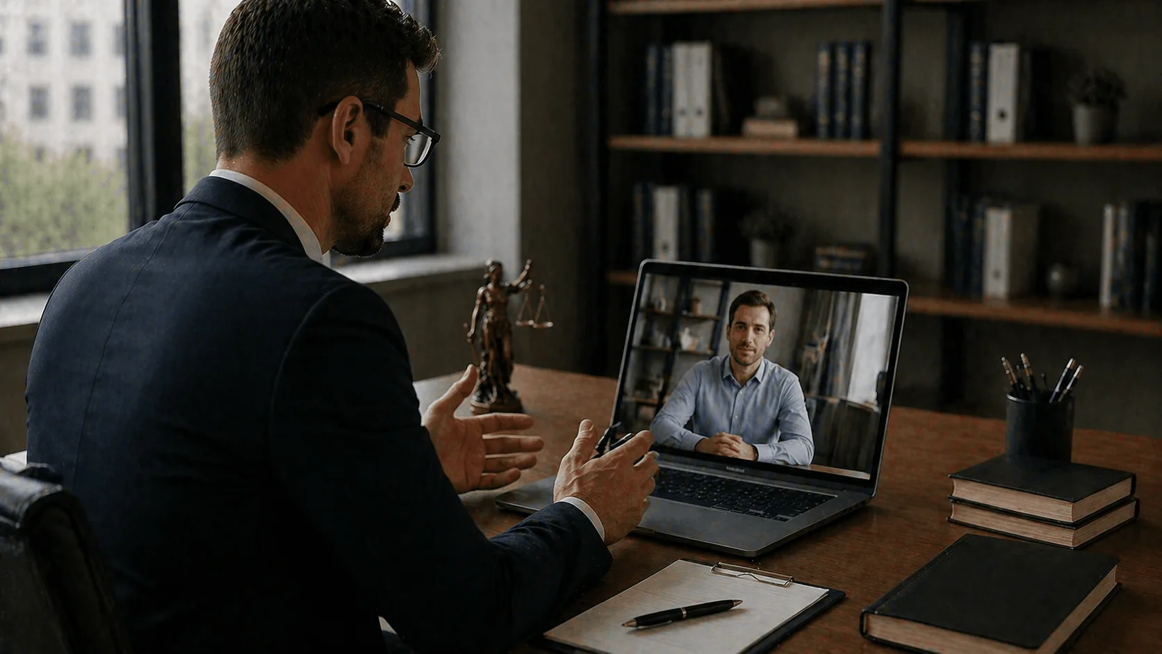 Attorney connecting with client or business partner through LinkedIn interaction