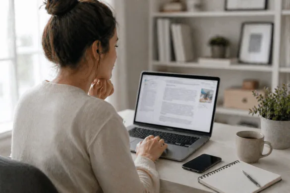 person researching legal information online before contacting a lawyer