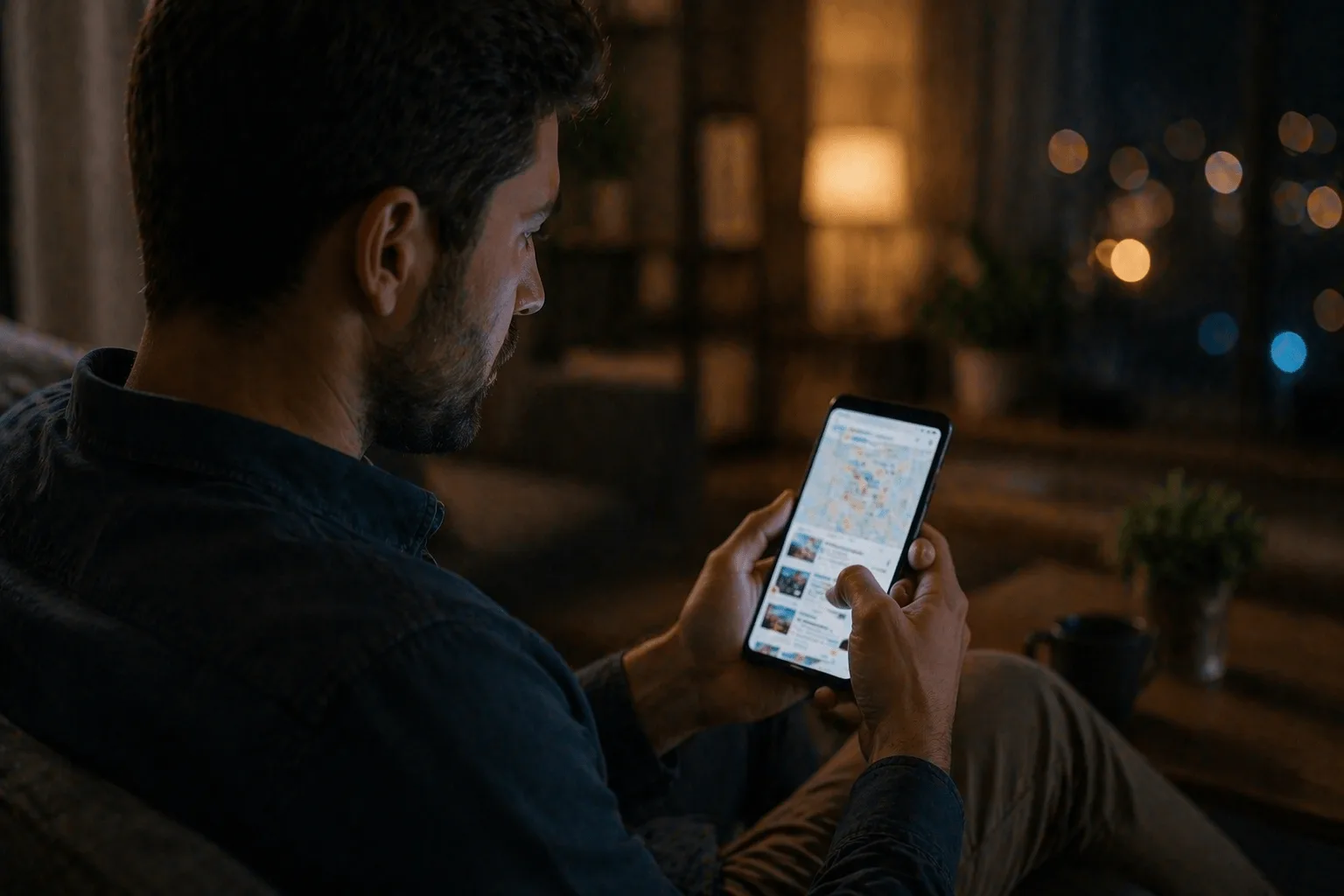 using smartphone to find nearby criminal defense attorney with local search results