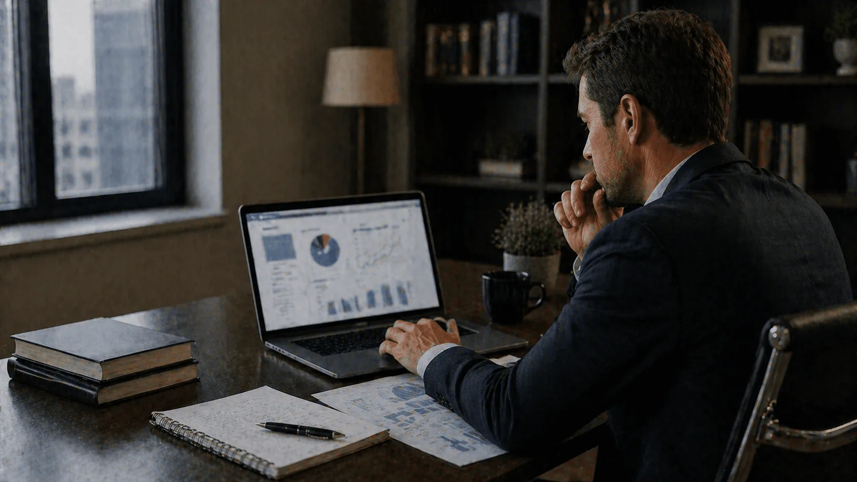 Professional comparing SEO and paid advertising performance