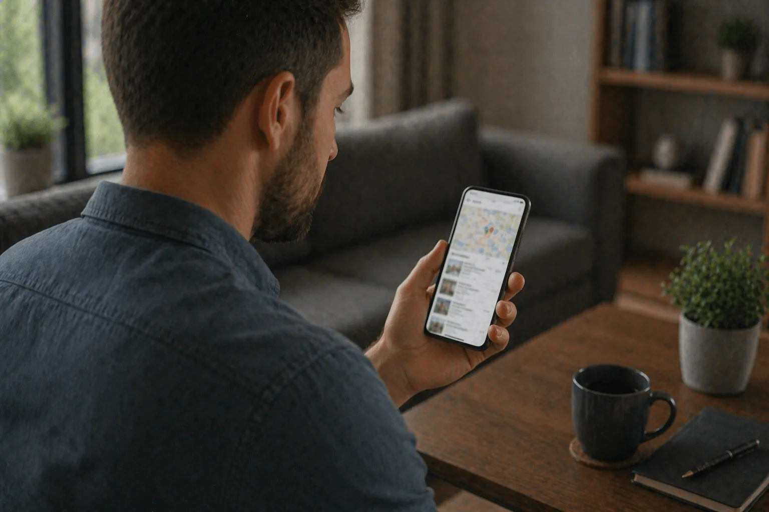 using smartphone to find local personal injury attorney with map results