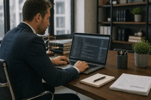 professional reviewing technical SEO and website performance