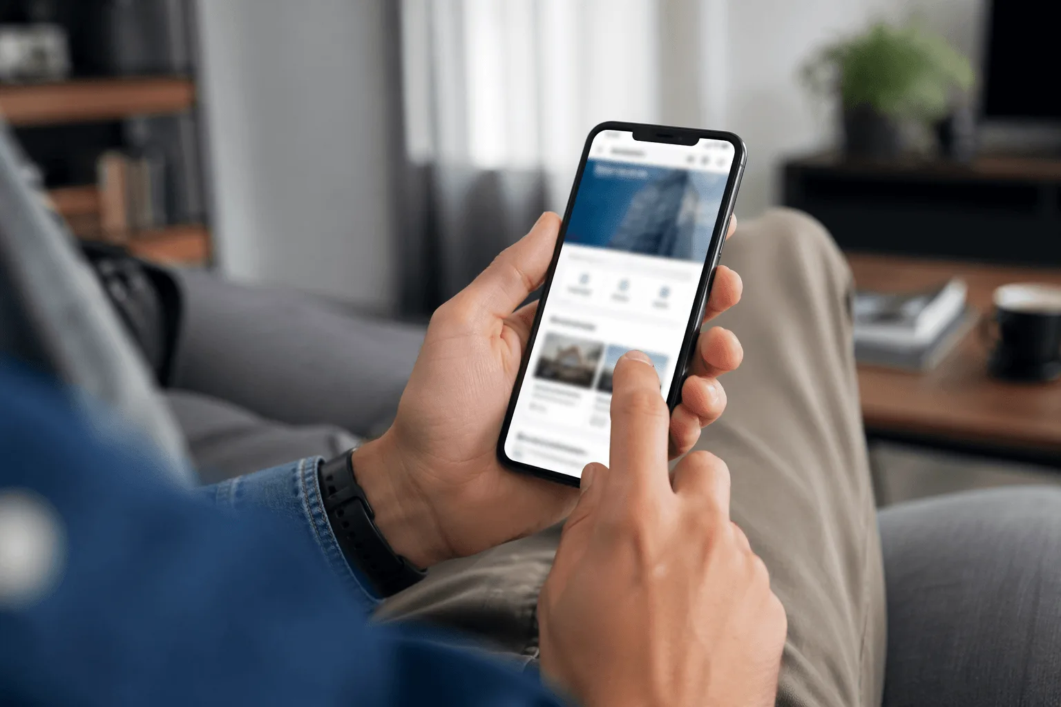 browsing mobile optimized law firm website on smartphone