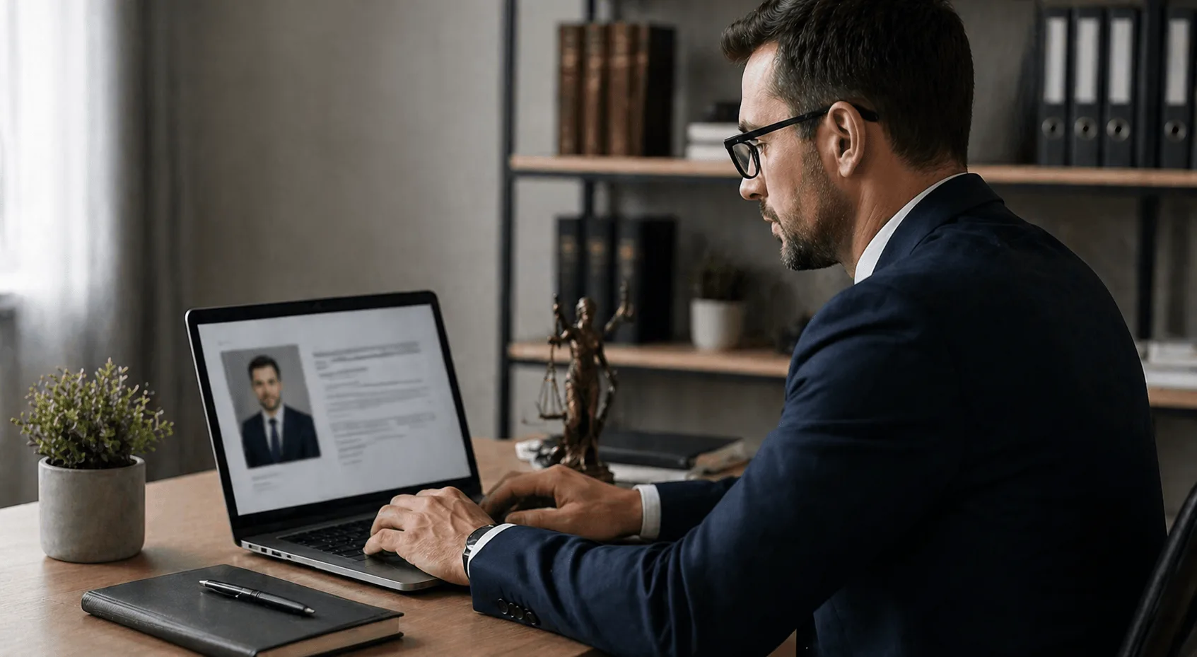 Attorney preparing professional bio or profile content