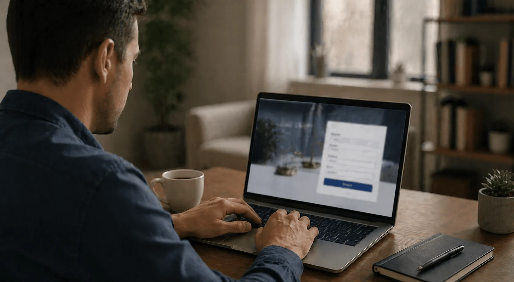 User contacting law firm via phone or website form