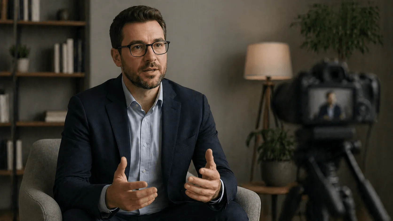 Client recording testimonial video about legal experience