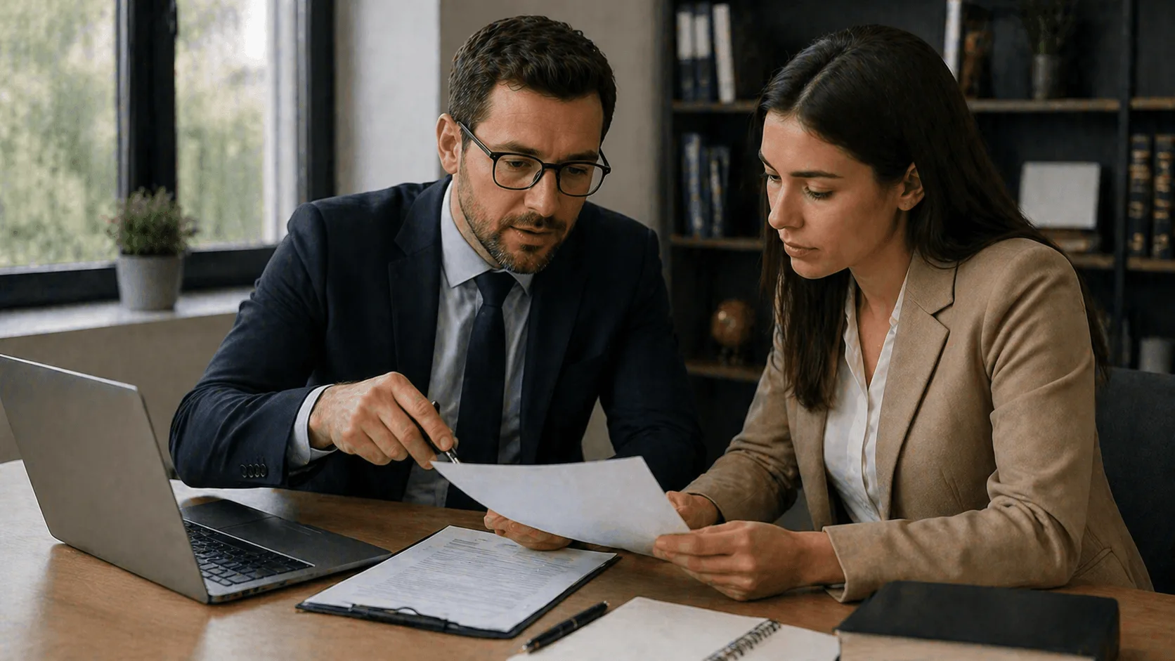 Attorneys reviewing documents to ensure accurate legal statements
